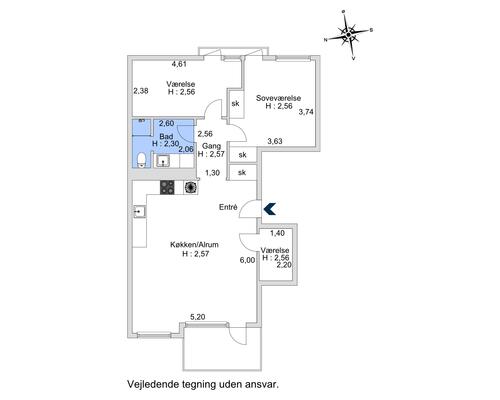 3 værelses lejlighed i København Ø