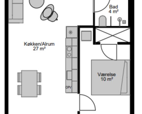 2 værelses lejlighed i Aalborg