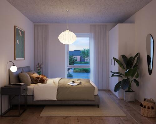 Skønt 2-værelses rækkehus med god plads i køkken-alrummet. Obs. Alle billeder og plantegninger er vejledende.