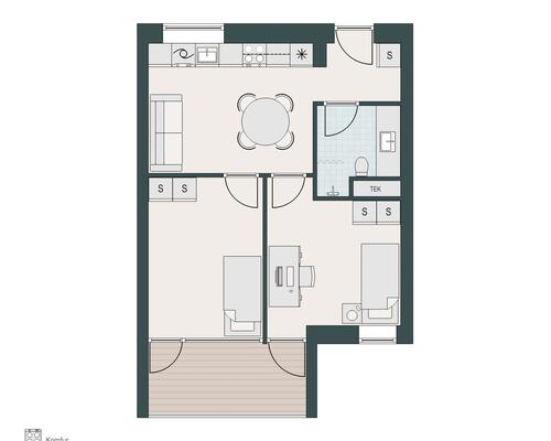 Delevenlig 3-værelses med stor altan og tæt på Aarhus C