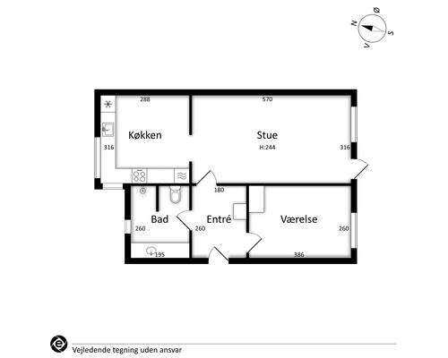 2 værelses lejlighed i Odense C