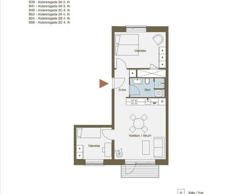 3 værelses lejlighed i København Ø
