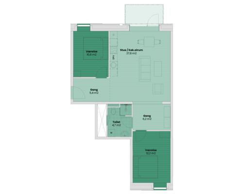 3 værelses lejlighed i Viborg