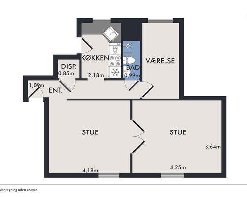3 værelses lejlighed i Aalborg