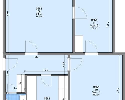 3 værelses lejlighed i Randers