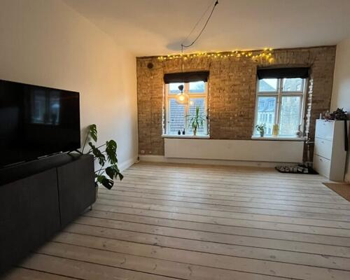 Hyggelig 2-værelses lejlighed med New Yorker-væg