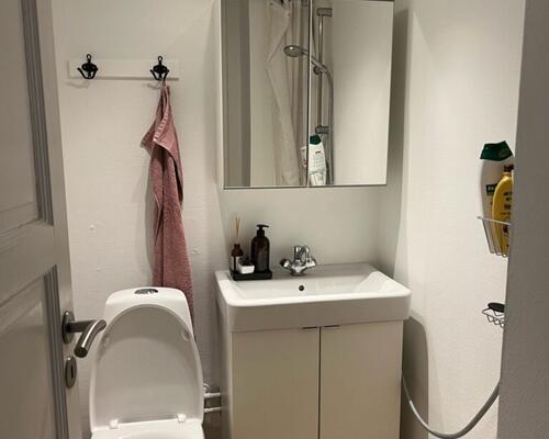 Hyggelig 2-værelses lejlighed med New Yorker-væg