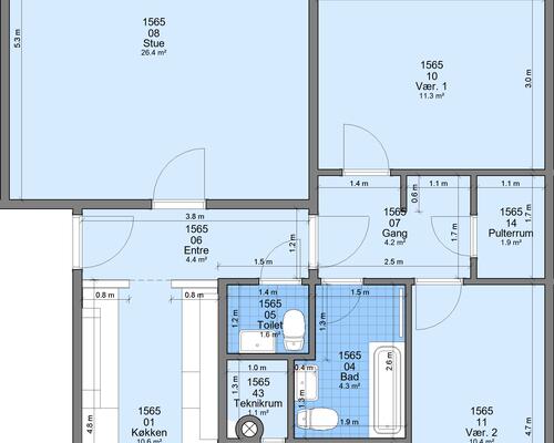 3 værelses lejlighed i Randers NV