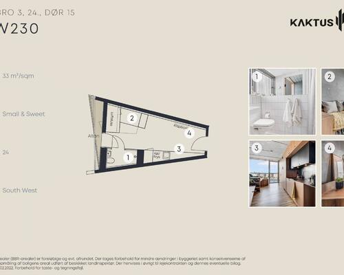 1 værelses lejlighed i København V