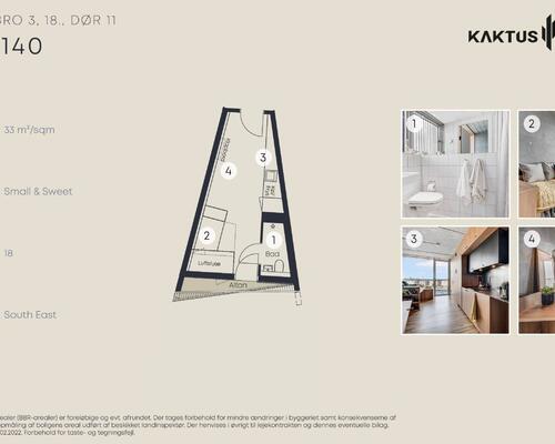 1 værelses lejlighed i København V