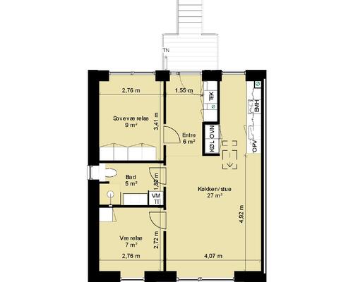 Nyopført lejlighed i naturvenlig omgivelser
