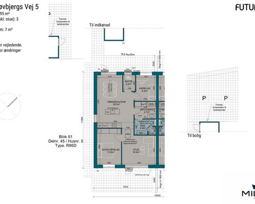 3 værelses hus i Give