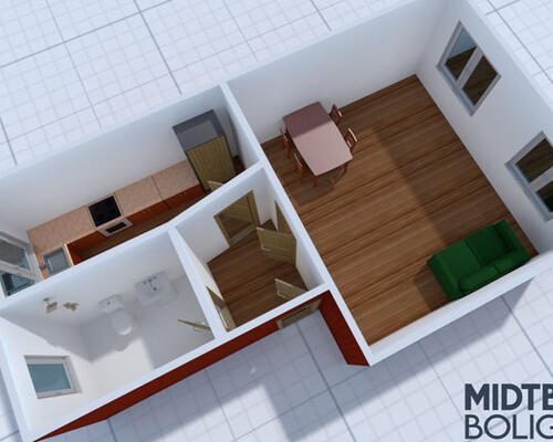 1 værelses lejlighed i Haderslev