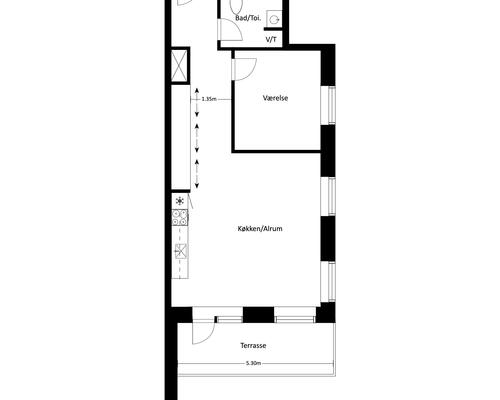 2 værelses lejlighed i Fredericia