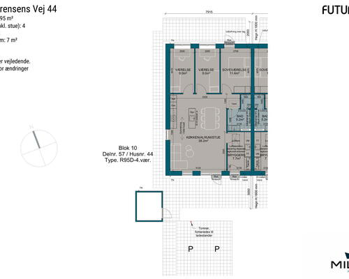 4 værelses hus i Give