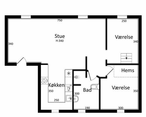 3 værelses lejlighed i Rødding
