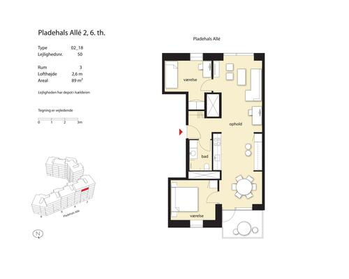 3 værelses lejlighed i København SV