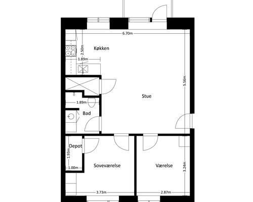 3 værelses lejlighed i Frederikssund