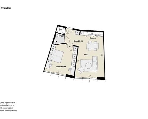 2 værelses lejlighed i Kongens Lyngby