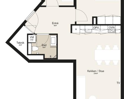 3 værelses lejlighed i Viborg