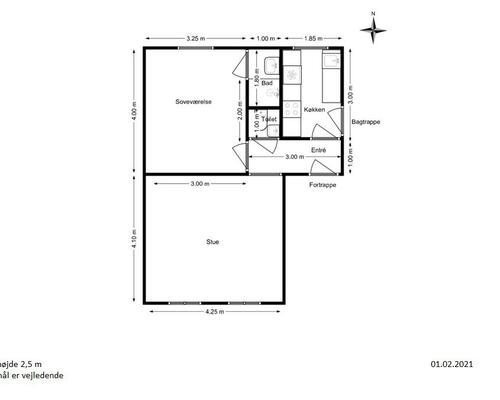 2 værelses lejlighed i Aalborg