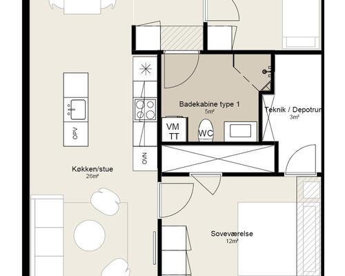 3 værelses lejlighed i Silkeborg