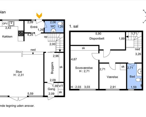 3 værelses hus i Ikast