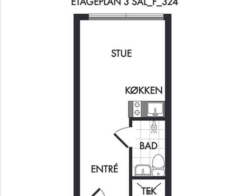 1 værelses lejlighed i Frederiksberg