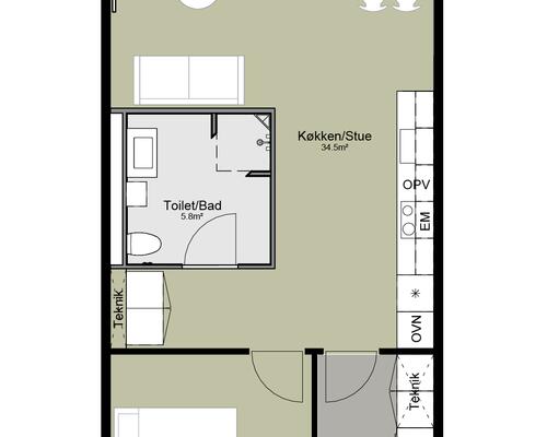 2 værelses hus i Silkeborg