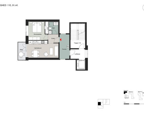 2 værelses lejlighed i København S