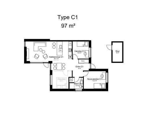 4 værelses lejlighed i Tørring