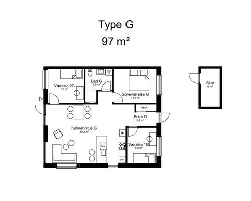 4 værelses lejlighed i Tørring