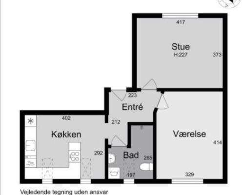 Flot renoveret 2-værelses lejlighed