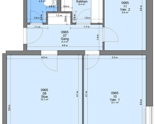 3 værelses lejlighed i Randers