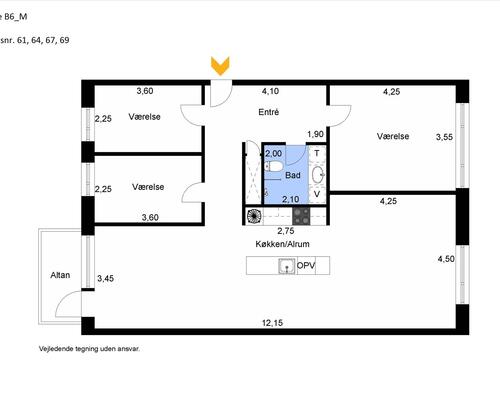 4 værelses lejlighed i København SV
