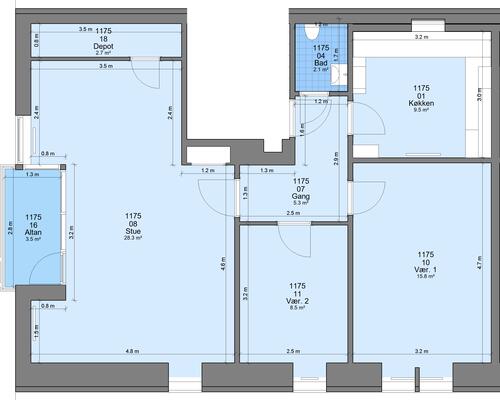 3 værelses lejlighed i Randers NØ