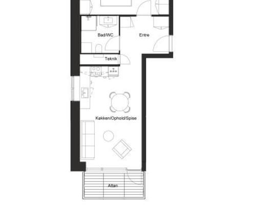 2 værelses lejlighed i Odense C