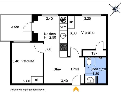3 værelses lejlighed i Odense C