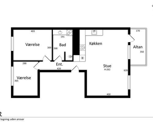 3 værelses lejlighed i København NV