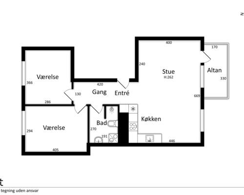 3 værelses lejlighed i København NV