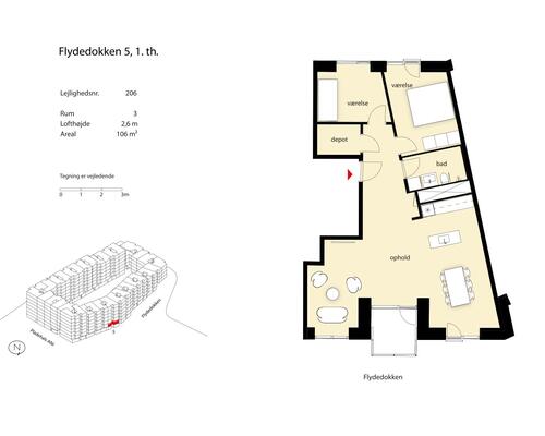 3 værelses lejlighed i København SV