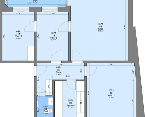 4 værelses lejlighed i Randers