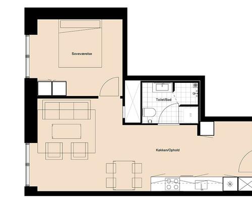 2 værelses lejlighed i Odense V