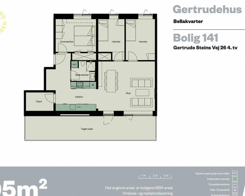 4 værelses lejlighed i København S