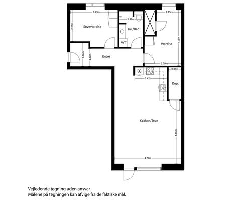 3 værelses lejlighed i Slagelse