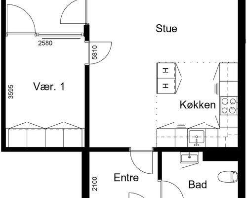 2 værelses lejlighed i Nordborg