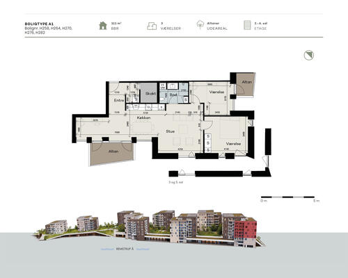 3 værelses lejlighed i Silkeborg