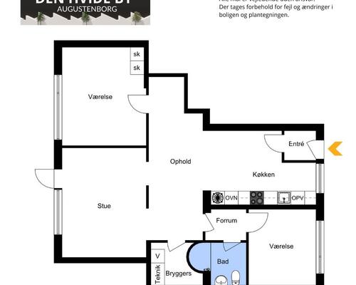 3 værelses lejlighed i Augustenborg