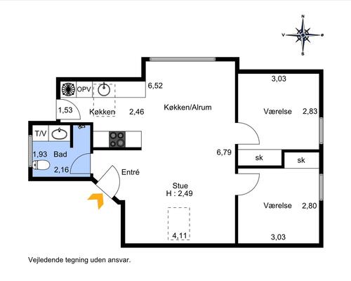 3 værelses lejlighed i Struer