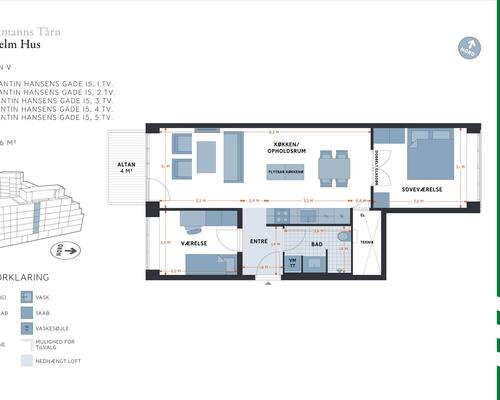 3 værelses lejlighed i København V